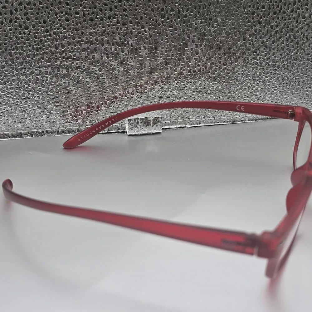 Rare Red Errocsyewear Rectangular Frame Reading Glasses 160PT04250 Retro Chic